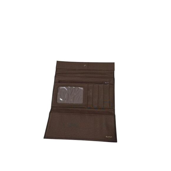 Buxton Dark Brown Large Leather Trifold Wallet Women’s - Picture 4 of 10